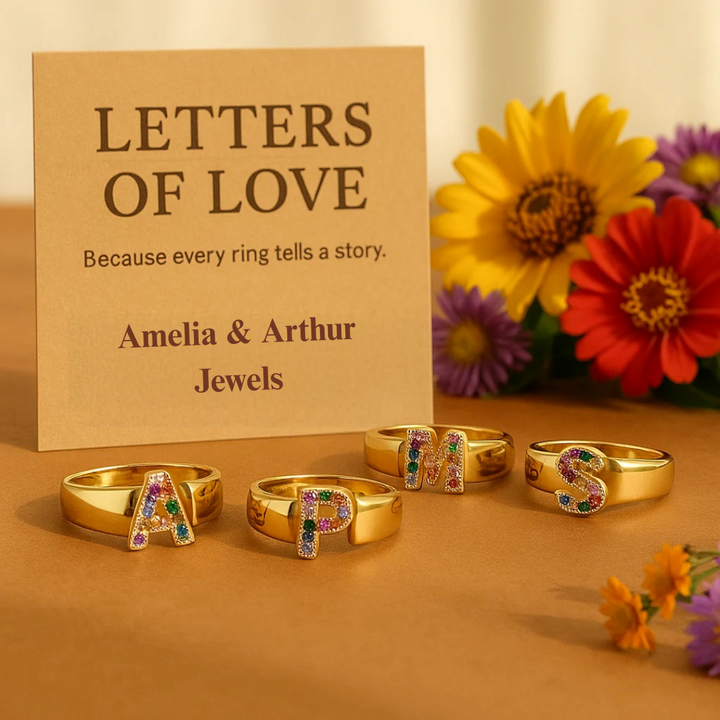 Unity - Gold Stainless Steel Initial Ring
